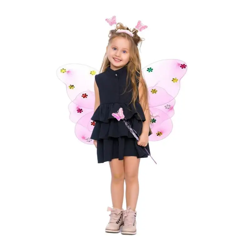 

Крылья-бабочки для девочек, сказочные крылья со стразами, сказочные крылья, волшебная палочка и искусственная принцесса, бабочка