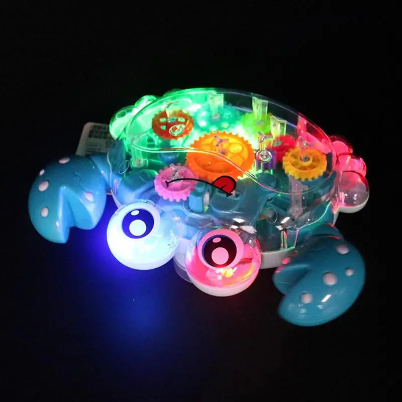 

Transparent Gear Toy Crab Light Up Transparent Toy Electronic Learning Crawl Toy Educational Crawling Toys Fun Educational Toy