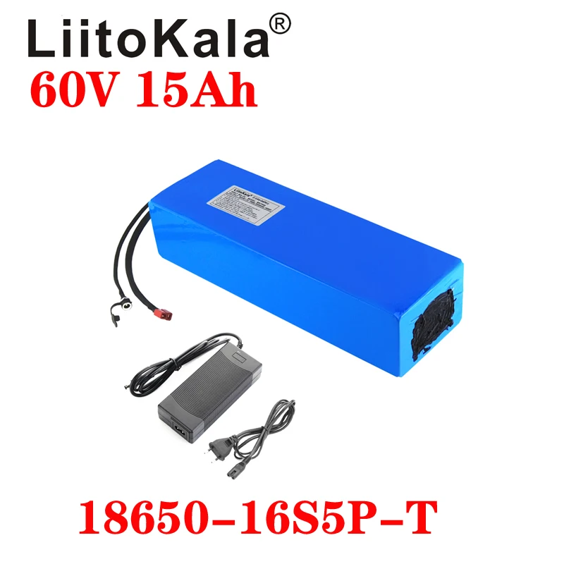 

LiitoKala E-bike Battery 60V 15Ah 18650 16S5P Li-ion Battery Pack Bike Conversion Kit Bafang 1000w BMS High Power Protection