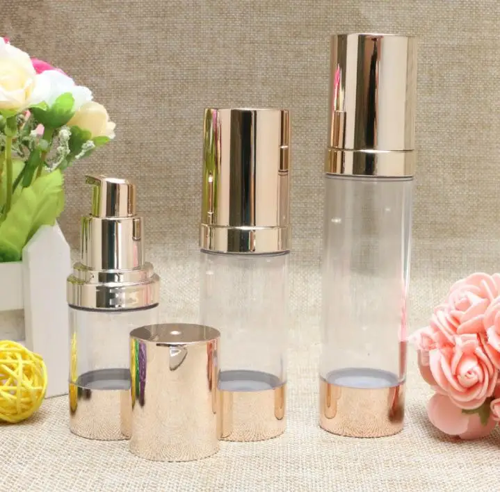 

100pcs 15ml 30ml 50ml Empty Airless Cosmetics Empty Bottle Pump Plastic Processing Convenient Travel Bottle Airless Vacuum SN838