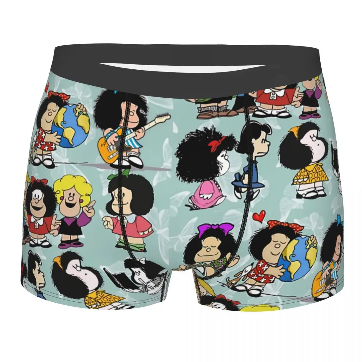 

Mafalda Miguelito Comic Pattern Underpants Cotton Panties Male Underwear Print Shorts Boxer Briefs