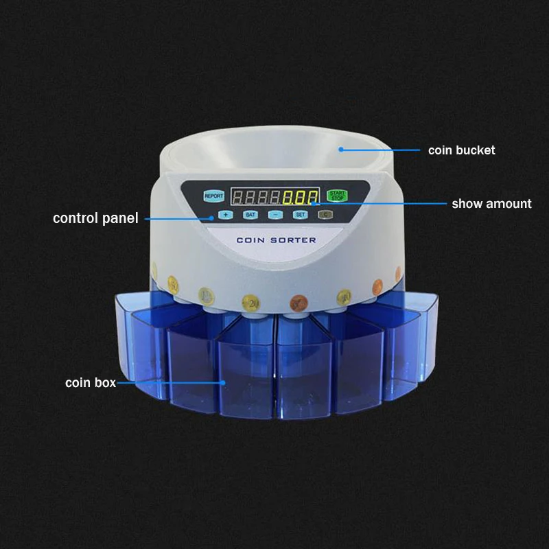 220 В смешанный сортировщик стоимости монет евро песо Сингапур доллар рингит