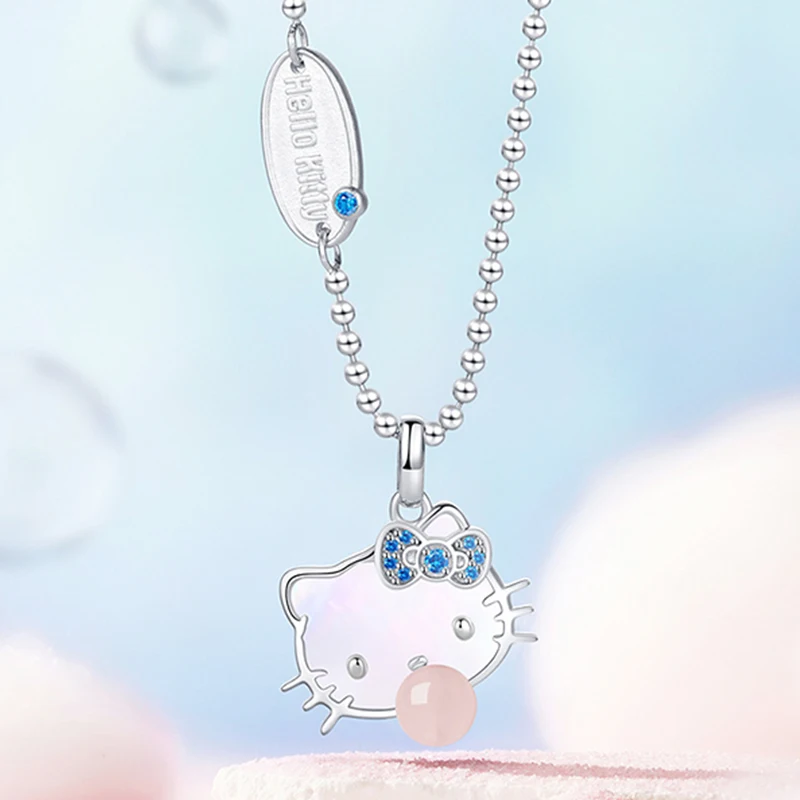 

Sanrios Hello Kittys Luxury Necklaces Kawaii Anime Cartoon Clavicle Chain Pendant for Women Girls Charm Gift Jewelry Accessories