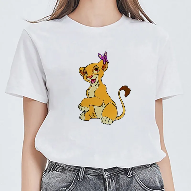 

Fashion Cartoon Lion King Print Women Tshirt Summer Casual Soft Shirts for Men New Cute Harajuku Tops T-shirts Clothes Unisex