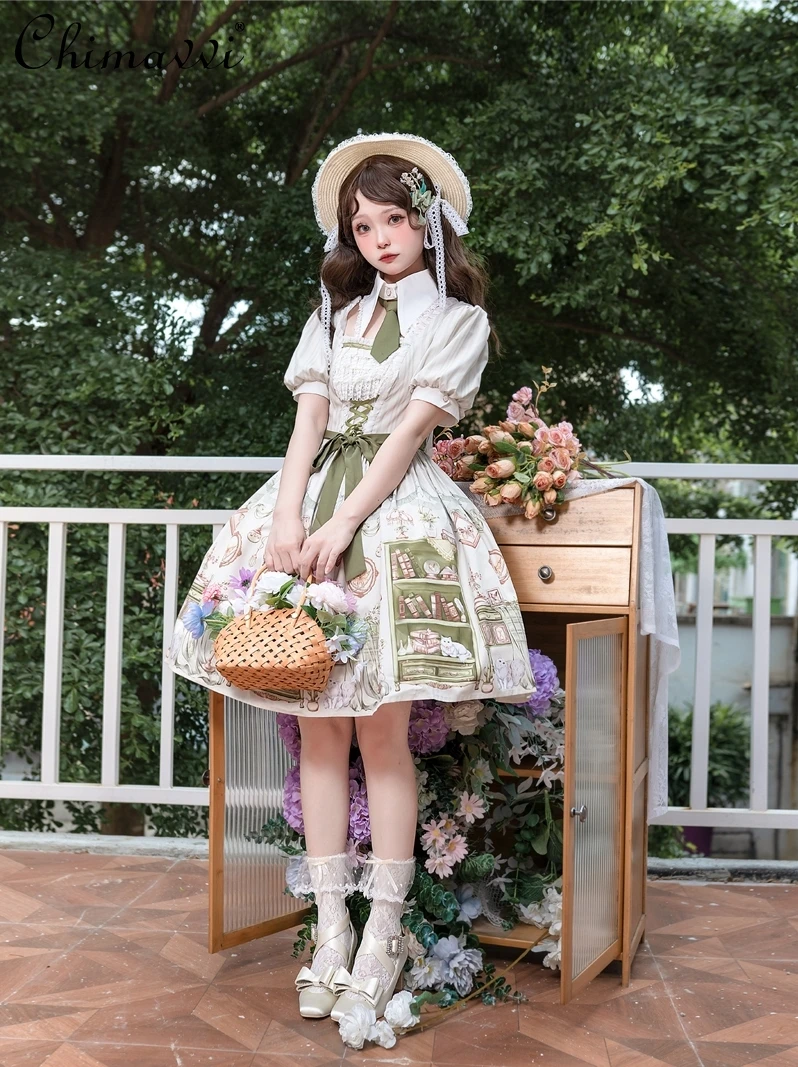 Оригинальное новое 2024 элегантное платье в стиле &quotЛолита&quot милое приталенное с