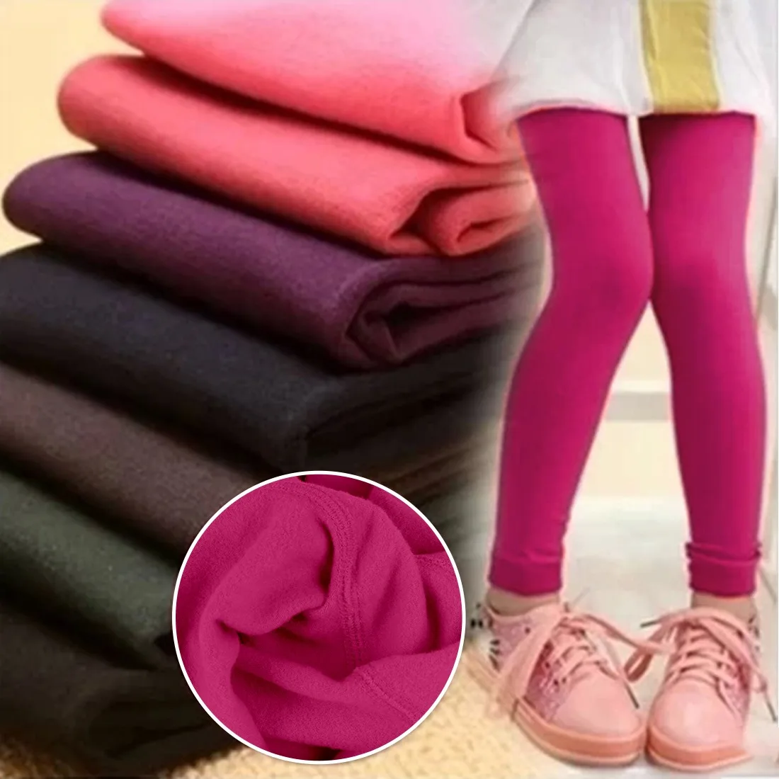 

Girls Leggings To Girls Candy Warm Leggings Velvet Pants Colors 3-12 Plus Kids Girls Winter For Autumn Keep Year Children