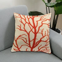 soft texture modern plant square cushion cover lightweight pillow cover wear resistant for dorm