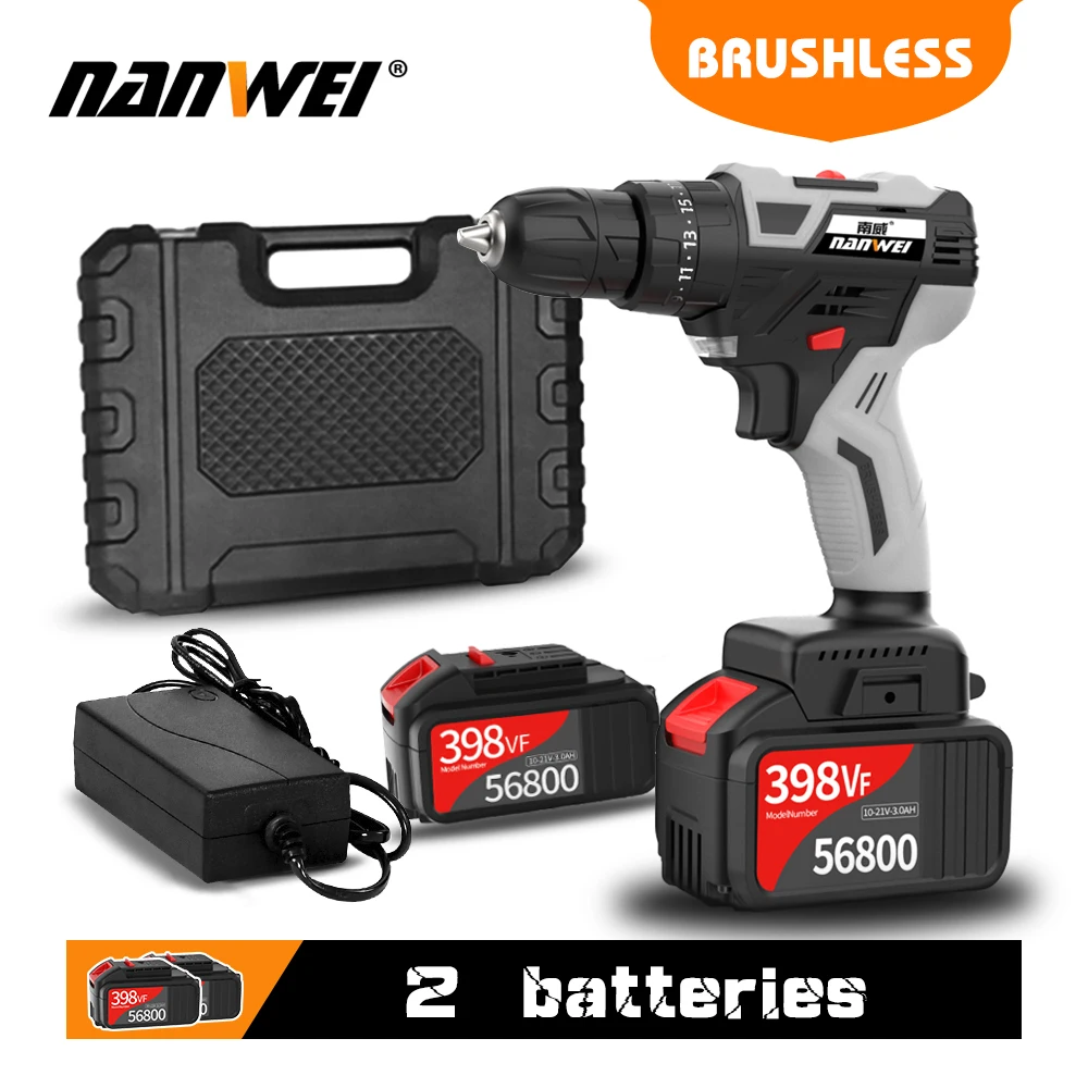 

Brushless Cordless Drill Impact Electric Drill Power Tools Hammer Drill