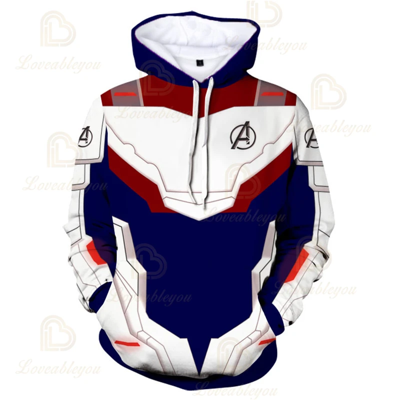 Mens Hoodie Endgame Quantum Realm Cosplay Costume Hoodies Men Hooded Zipper End Game Sweatshirt Jacket