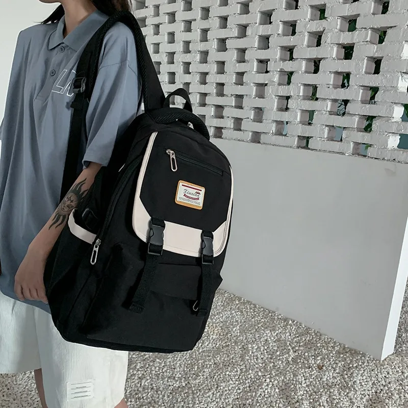 Men Women Canvas Backpacks for Teenagers Large Capacity Unisex Patchwork Softback Hiking Backpacks Camping Equipment