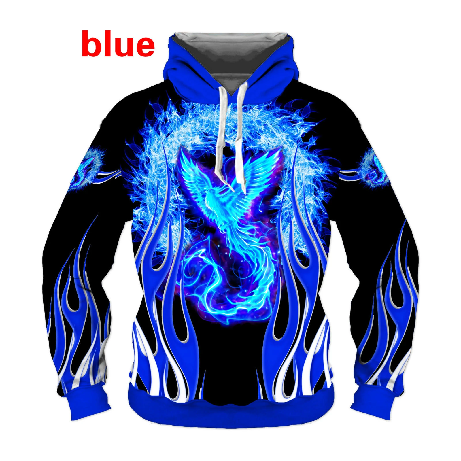 Blue Phoenix 3D Printed Fashion Mens Hoodie Animal Fire Birds Harajuku Streetwear Pullover Funny Sweatshirt Unisex Casual Shirts