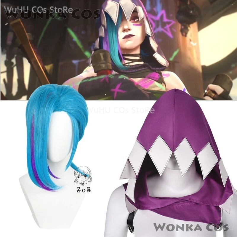 Arcane Jinx Косплей Шляпа Игра LOL TV 2 аксессуары для костюмов парик взрослых и женщин