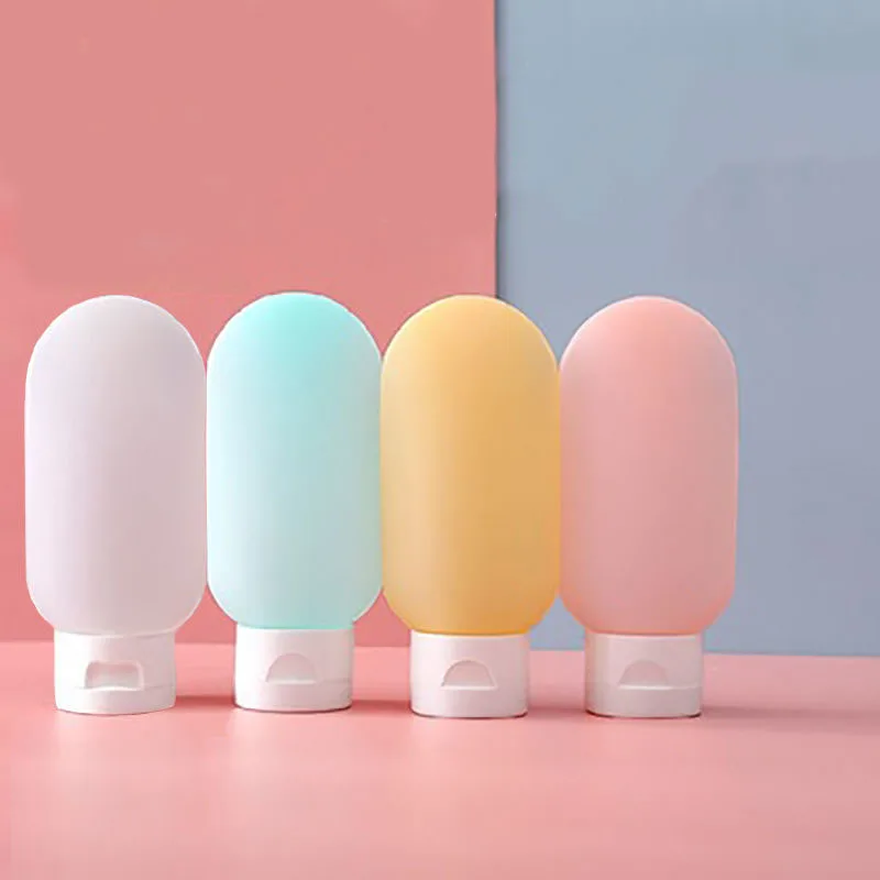 

4Pcs/Set 60ml Refillable Bottle Soft Silicone Lotion Shampoo Container Squeeze Tube Empty Bottle Travel Botttle Set Wholesale
