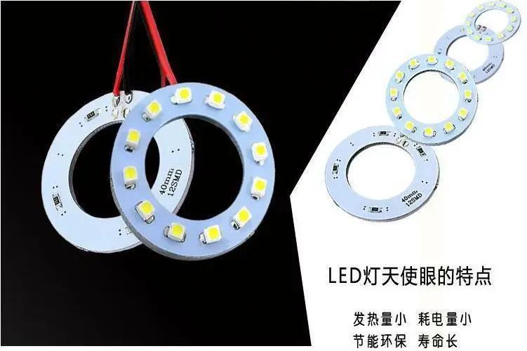 Фото 1 шт. DC12V белый 30 мм-160 мм 3528 SMD автомобильный светодиодный ангельские глазки Halo кольцевой светильник автомобильный светло-зеленый желтый синий №1