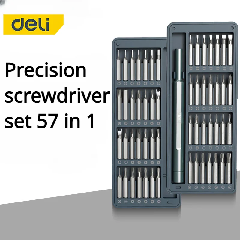 

Deli 57 in 1 Magnetic Screwdriver Set Torx Bit Precision Screwdrivers Screw Driver for iPhone Smartphone Repair Tools Kit