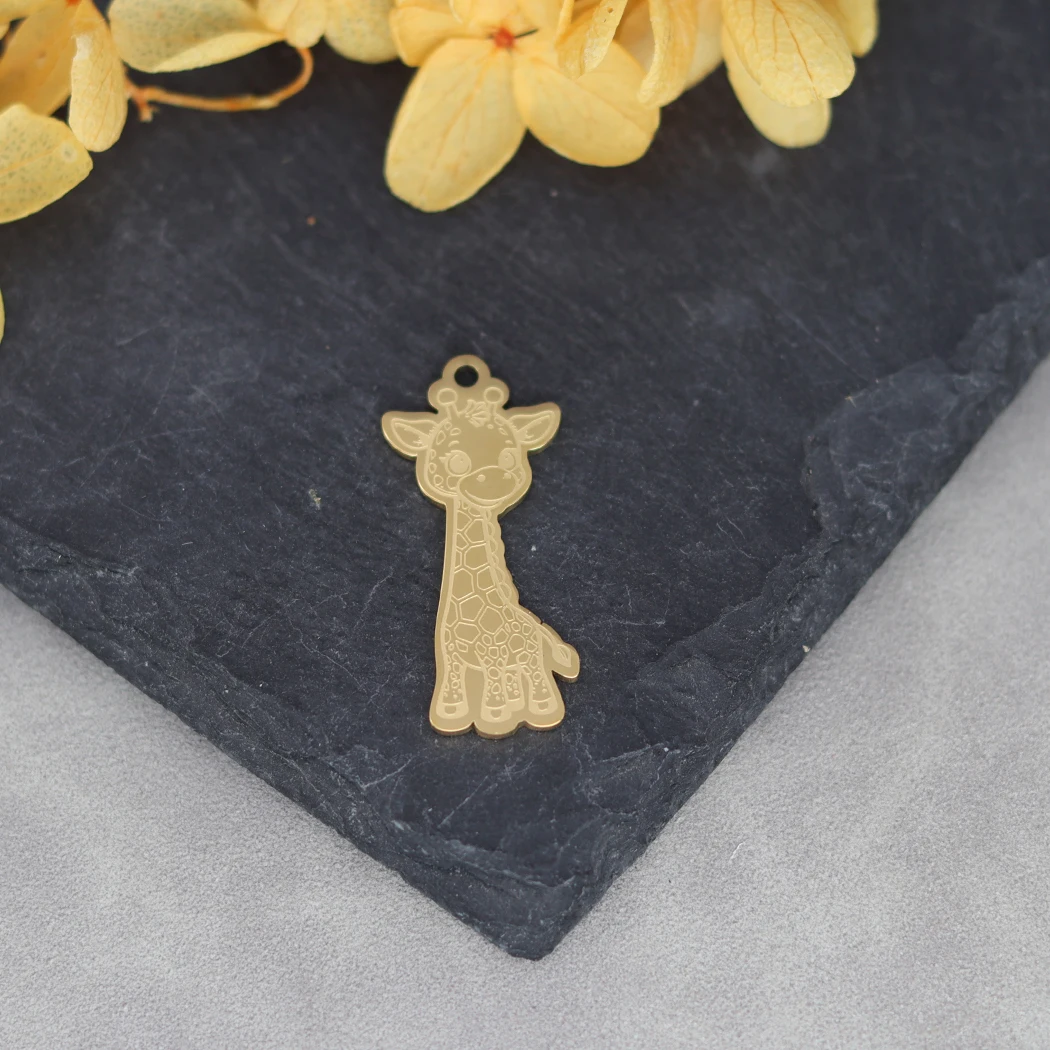 Милые Подвески в виде жирафа из нержавеющей стали 2 шт. для изготовления