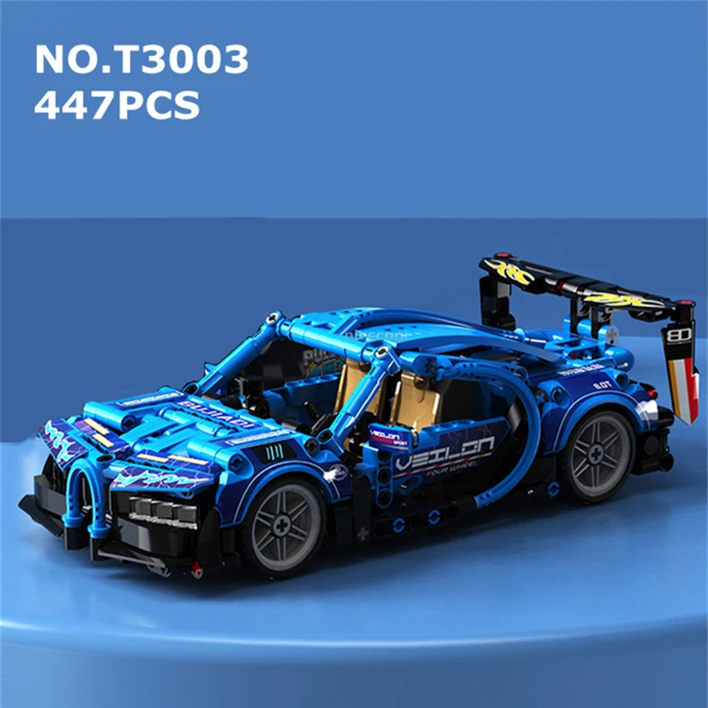 419Pcs Ferrari Enzo Pagani McLaren Bugatti Rambo Model Pull Back Car Creative Compatible MOC Building Blocks Bricks Toys Gifts | Игрушки и