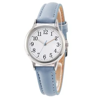 japanese movement easy to read arabic numerals pu leather strap 31mm dial laides clock