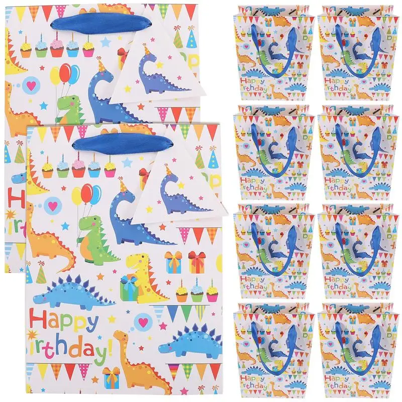 

10pcs Cartoon Printing Gift Bags Gift Tote Bags Gift Wrapping Box Portable Empty Gift Containers