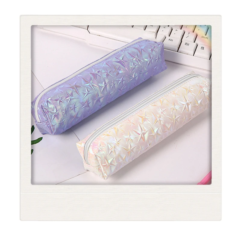 

Трехмерная сумка для ручек с пятиконечными звездами, Ослепительная сумка для ручек с лазерным рисунком, Обучающие канцелярские принадлежности, Детская сумка для канцелярских принадлежностей