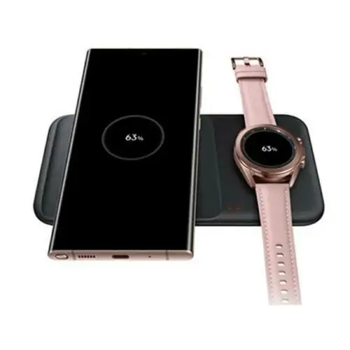 original samsung 2in1 wireless charger pad duo ep p4300 for iphone galaxy series phones for buds series earbuds galaxy watch 43 free global shipping