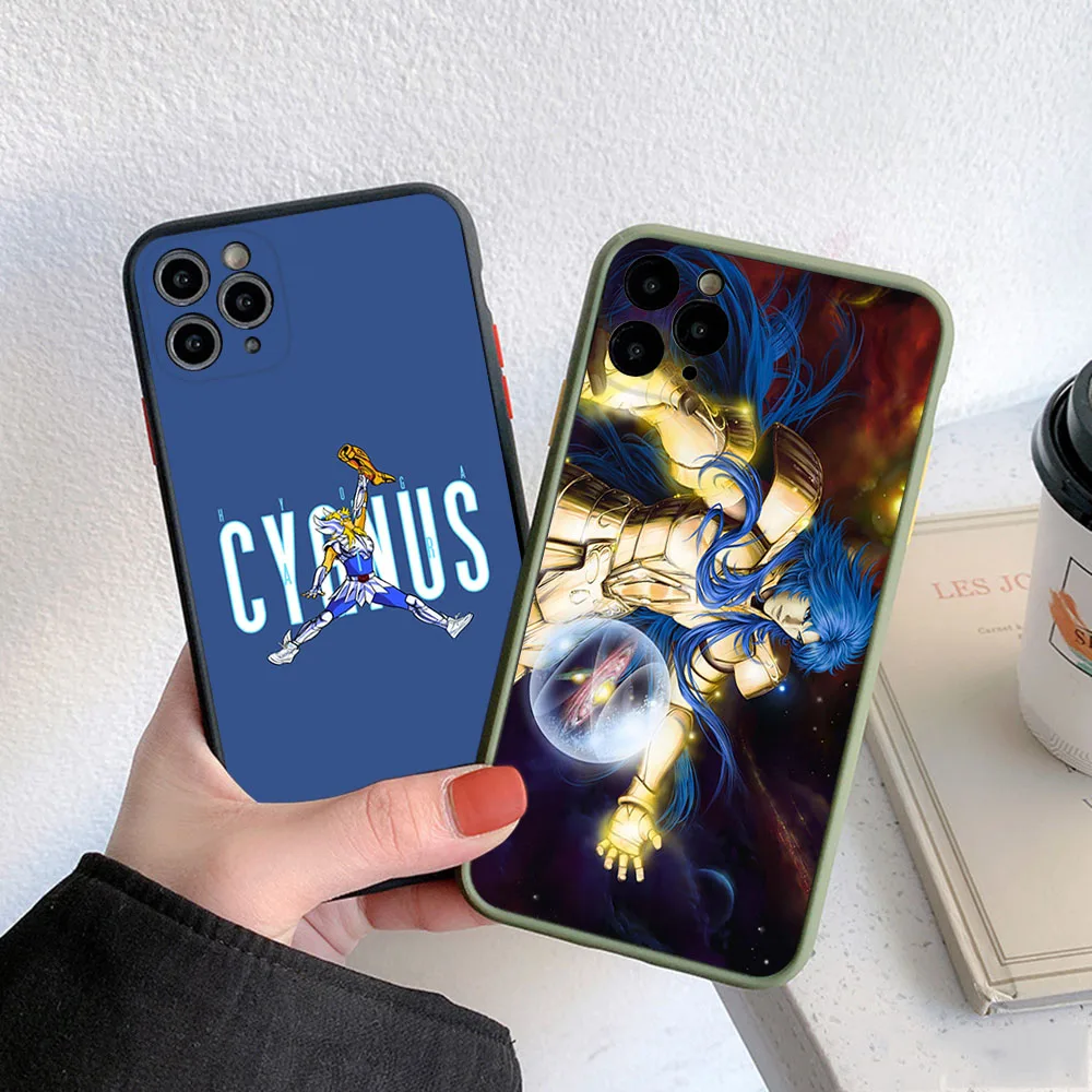 Полупрозрачный чехол для телефона Skin Feel iPhone 16 Pro Max 15 14 13 12 11 7 8 Plus SE Mini XR Soma Saint Seiya