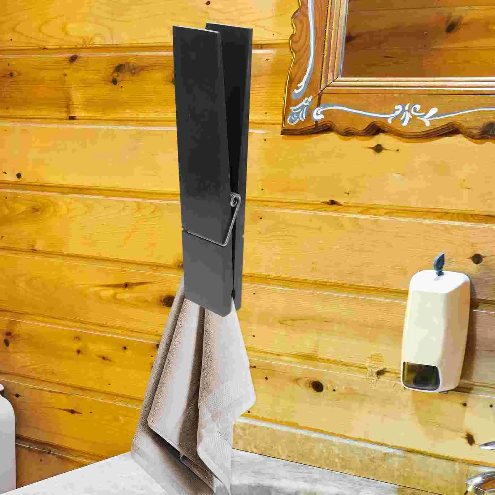 

Towel Clip Clothes Pin Home Clothespin Decorative Holder Big Wooden Wrought Iron Bathroom Metal