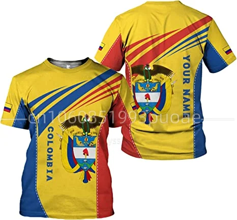 

Men's T-shirts Columbia National Emblem Printed Pullover O Neck Short Sleeve Custom Name Clothing Oversized T-shirts for Men