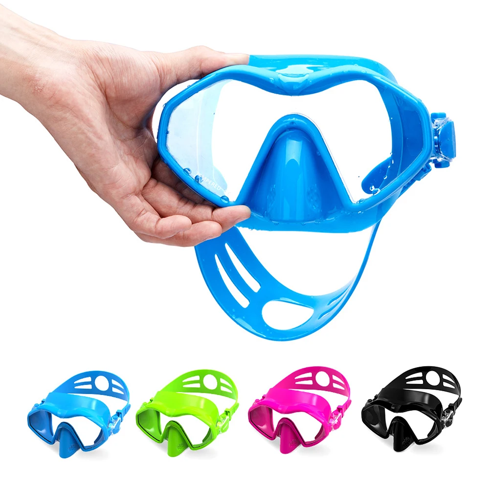 

New Silicone Tempered Glass Diving Mask Glasses Liquid Silicone Integrated Diving Goggles Adjustable Adult Diving Goggles