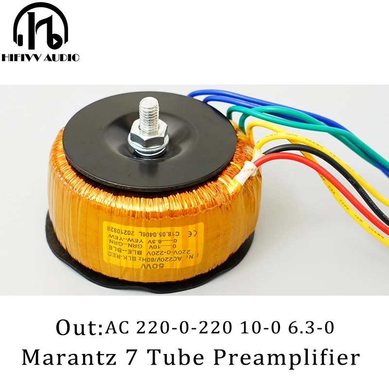 

50W Circular Core Transformer For Marantz 7 Audio Tube Preamplifier Output 220V-0-220V 0-6.5V 0-10V Input 115V or 220V