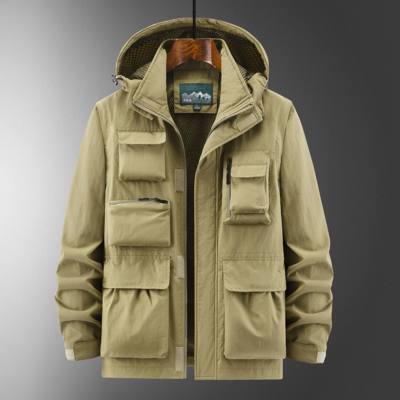 

2023 New Spring Autumn Outdoor Waterproof SoftShell Men Jacket Hunting Windbreaker Coat Hiking Camping Fishing Tactical Clothin