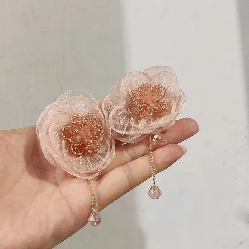 

Lace Flower Earrings Female Korean New Trendy Retro Style Temperament Petal Earrings