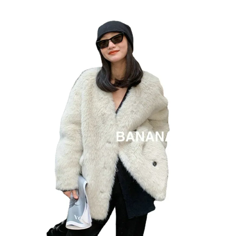 Winter woolen coat casual loose coat for women