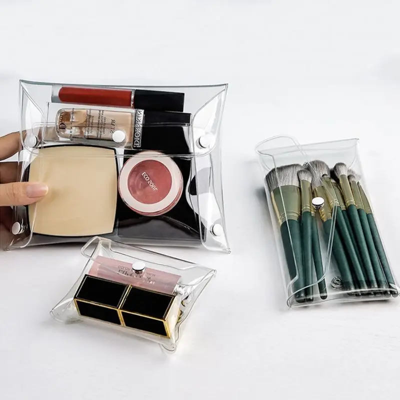 

Transparent PVC Makeup Bag Portable Travel Organizer Waterproof Cosmetic Brush Storage Case Storage Bags Bathroom Accessories