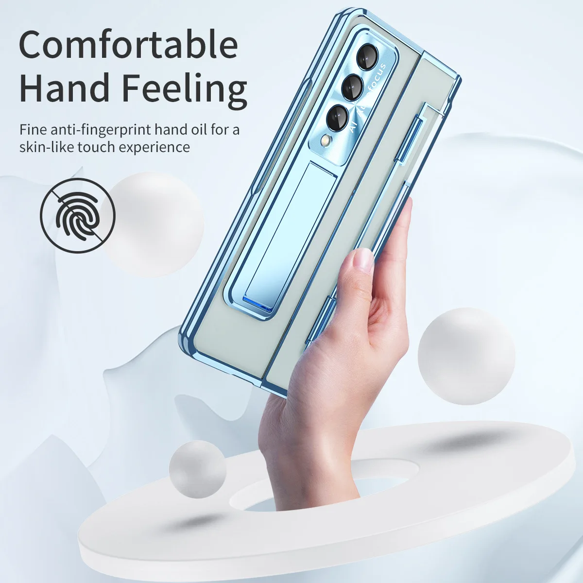 

Plating Transparent Hinge Is Flat with S Pen Slot Holder Kickstand Bracket Case for Samsung Galaxy Z Fold 4 Case