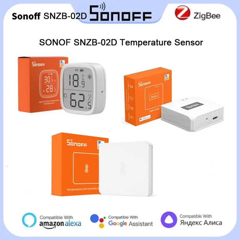 

Датчик температуры и влажности SONOFF SNZB-02D Zigbee, дистанционное управление, детектор влажности и температуры, приложение для мониторинга умного дома