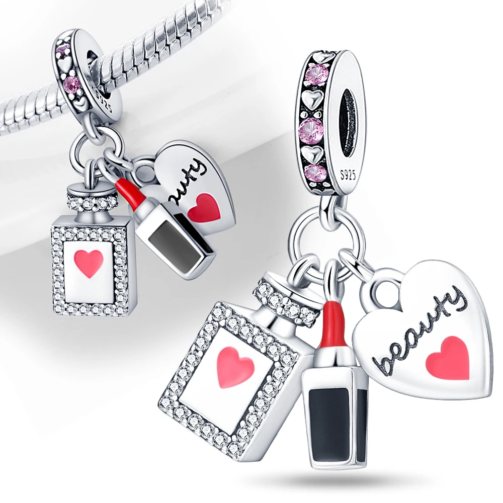 

Женский двойной браслет с подвеской, серебро 925 пробы