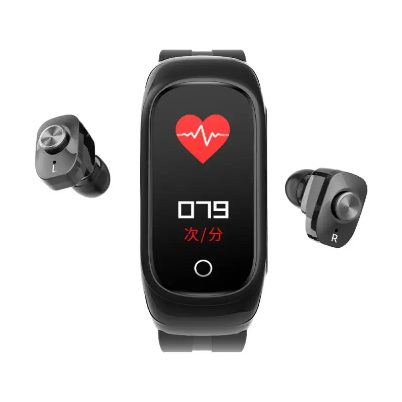 New N8 Smart Watch 2 In1 Multifunctional Wireless TWS Bluetooth-compatible Earphone Bracelet Fitness Tracker Wristband Headset