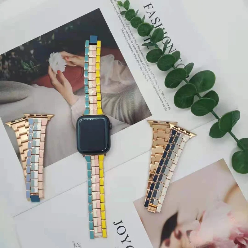 Stainless Steel Link Bracelet For Apple Watch Band 44mm 40mm 45mm 41mm 42mm 38mm watchband correa iwatch series 3 4 5 6 7 strap