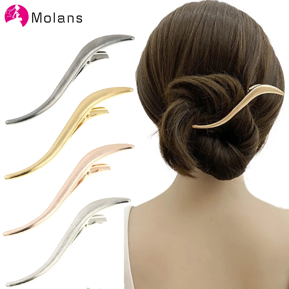 

Molans минималистичный однотонный зажим для волос для женщин заколки для волос Длинные заколки новые аксессуары для волос повязка на голову