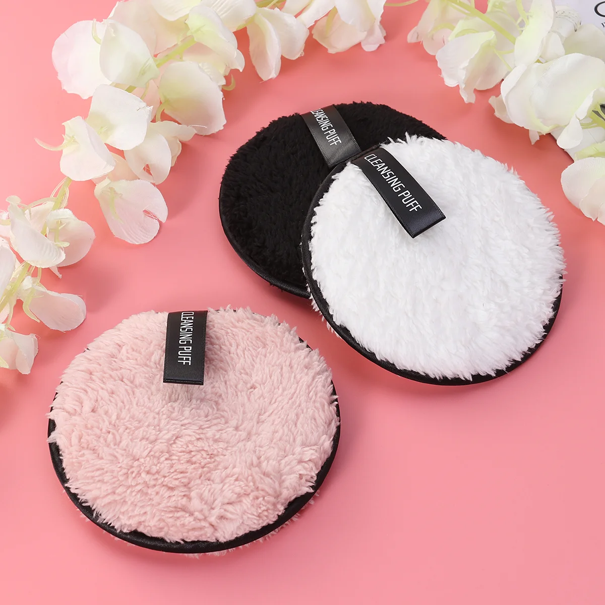

3PCS Reusable Comfortable Washable Face Cleansing Plush Makeup Remover for Lady Girls