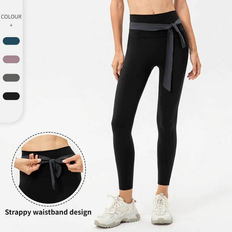 

Women's No Awkward Line High Waist Yoga Pants Reversible Nude High Stretch Leggings Breathable Running Fitness Pants