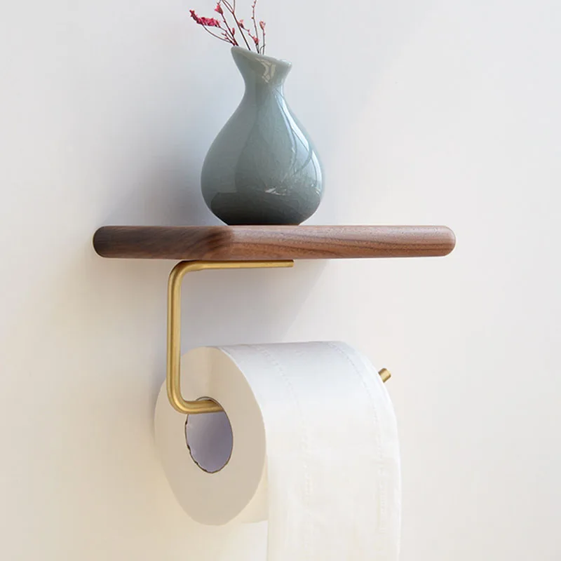 

Bathroom Vertical Solid Wood Toilet Paper Toilet Paper Holder Wall Hanging Shelf Toilet Paper Roll Holder