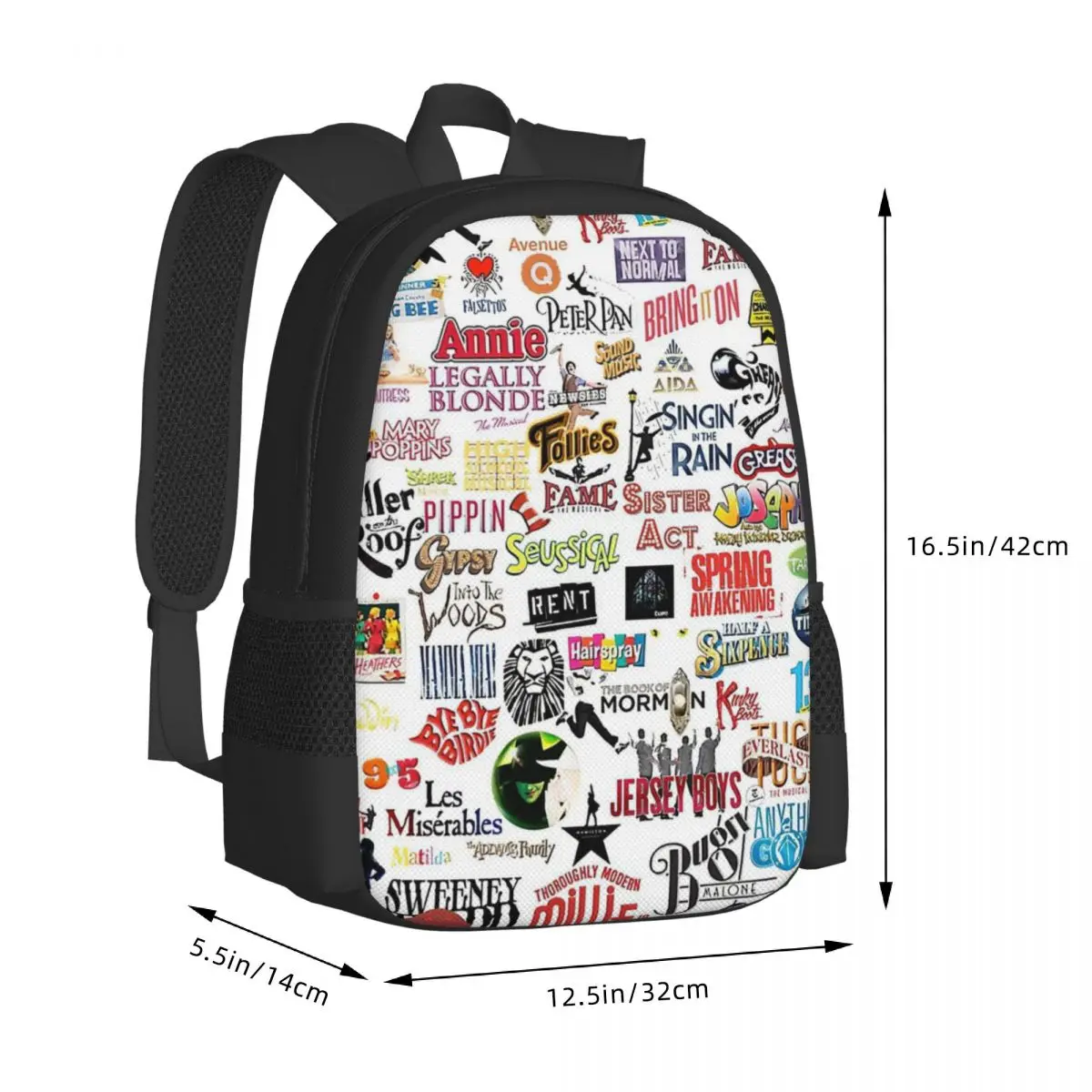 Musical Logos Backpack for Girls Boys Travel RucksackBackpacks for Teenage school bag