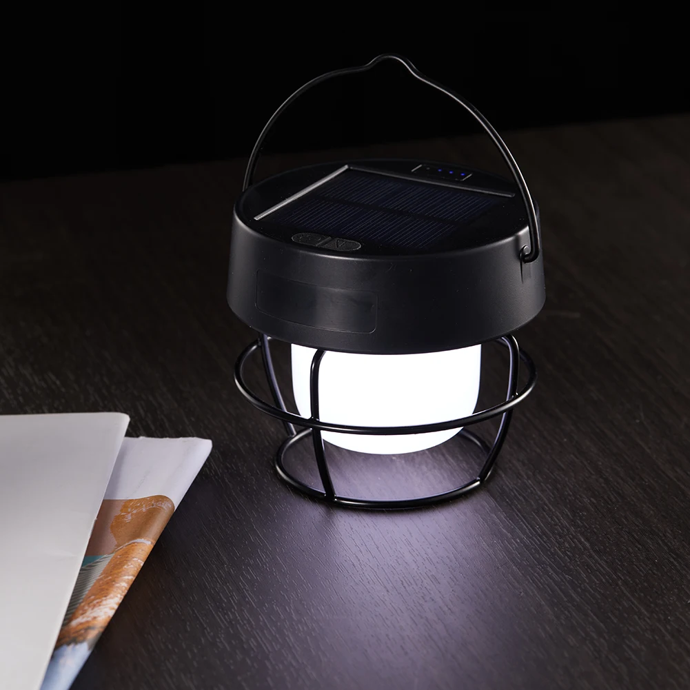 

LED Outdoor Solar Light 3000mAh Solar Camping Lamp Portable Hanging Hook Camping Lantern 6 Modes IP65 Waterproof for BBQ Hiking