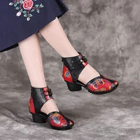 women sandals casual flat shoes mid heel side air solid color back zipper nonslip fashion side air thick heel new women sandals