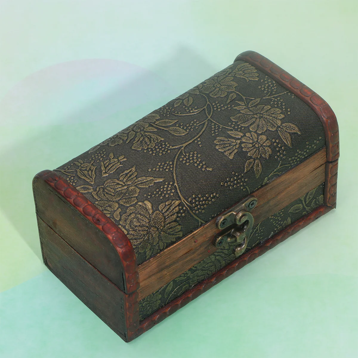 

Box Storage Decorative Wood Jewelry Container Carved Keepsake Trunk Retro Wooden Vintage File