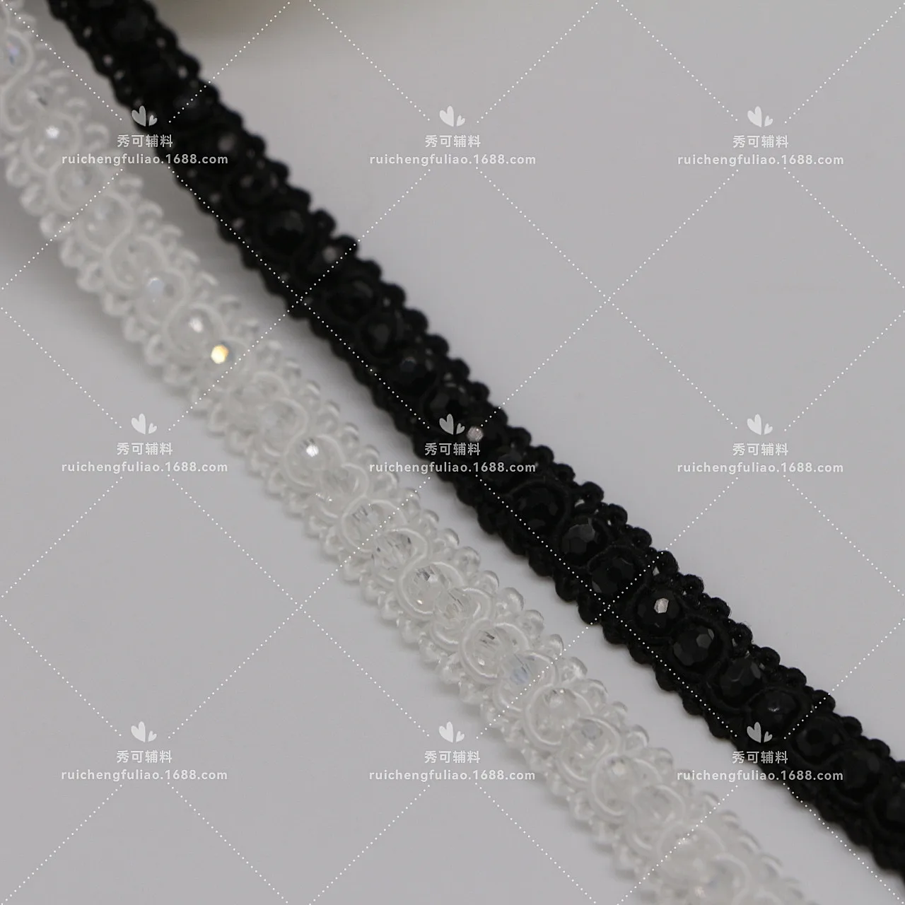 Черно-белая бусина для ногтей ручной работы хрустальная лента 8-образная