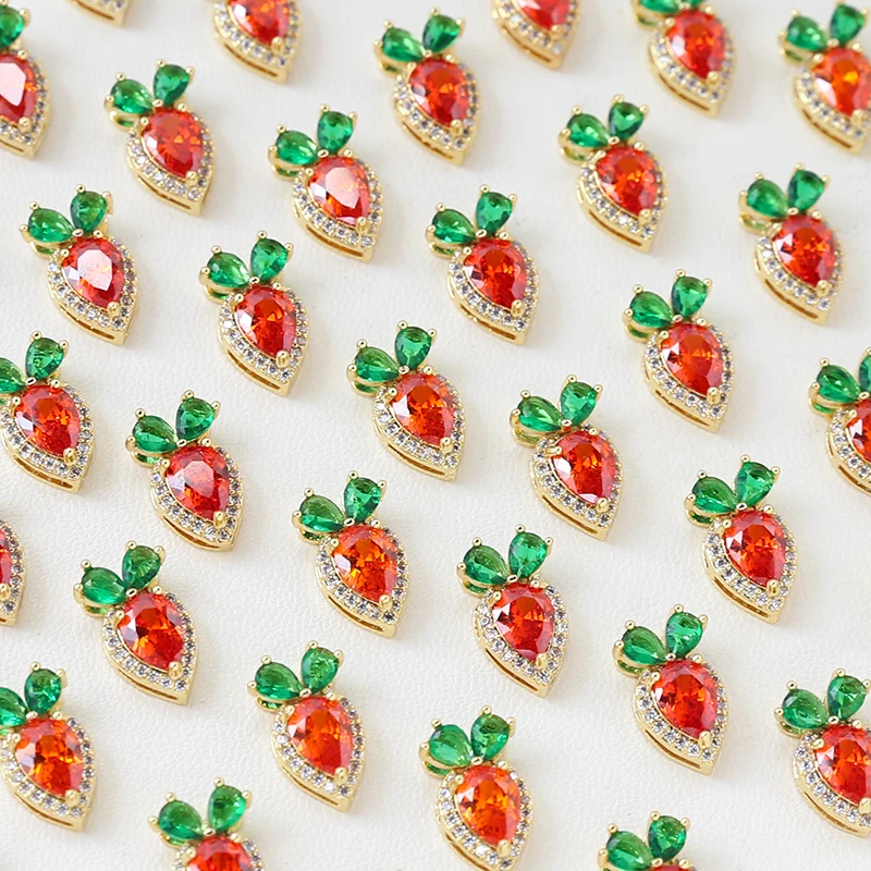 4 шт. медный позолоченный циркон подвеска в виде моркови сделай сам ювелирные