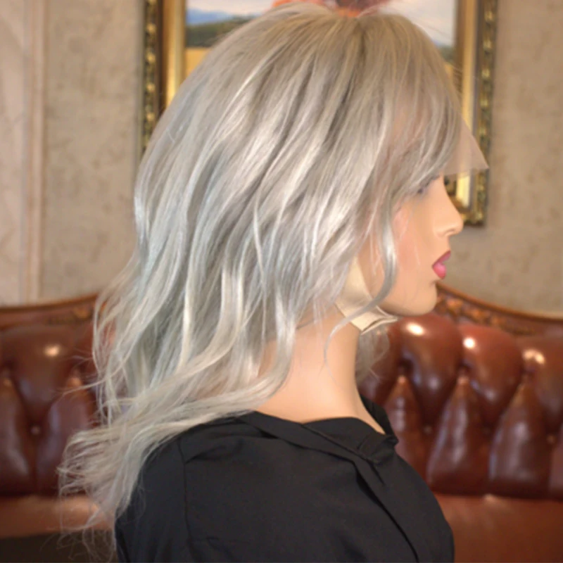 Парик Платиновый светлый из натуральных человеческих волос с фронтальной